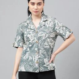 Hancock Grey & Beige Cotton Printed Shirt-picture-5