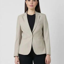 Van Heusen Beige Chequered Blazer-image-101