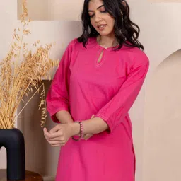 INAAYA JAIPUR Zari Embroidered Pure Cotton Tunic & Palazzo Co-Ords-image-52