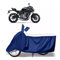 Auto Pearl Bike Cover for Kawasaki Z650 (White & Blue)-image-92