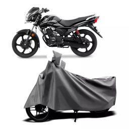 Auto Pearl Two Wheeler Cover with Bag for TVS Victor New, Silver-image-82