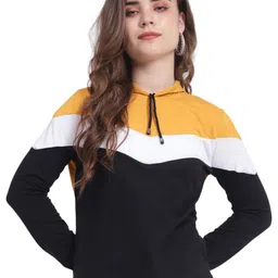 DEEPMAYRA COLLECTION Women Colourblocked Hooded Cotton T-shirt-picture-27