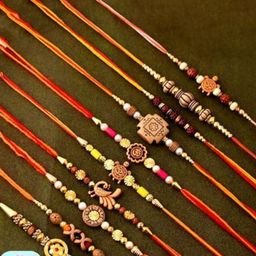 CraftVatika Set Of 10 Rakhis With Fridge Magnet-42