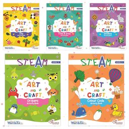 Set of 5 STEAM Art & Craft Books -Clay, Origami, Trace & Draw, Doodling, Colour Code-13