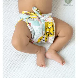 Cocoon Care Unisex Bamboo Muslin Multicolour cloth nappy with extra padding for Baby 0 To 6 Months-picture-45