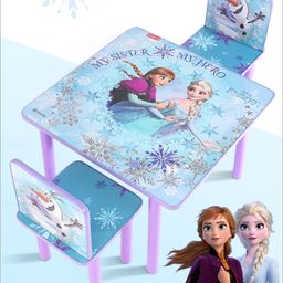 Babyhug Disney Frozen Multipurpose Study Table with 2 Chairs - Purple-24