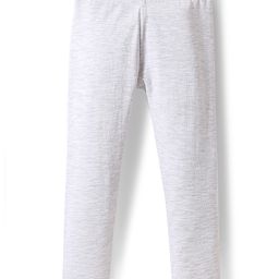 Babyhug Cotton Lycra Knit Full Length Solid Legging - Light Grey-image-99