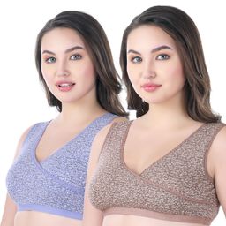Bella Mama Cotton Blend Knit Sleep Bra (Colour May Vary)-image-71