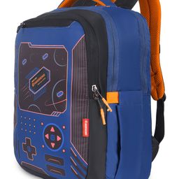 HARISSONS Geek Navy blue Orange school Backpack for Lightweight Bookbag for Kids,Teens & Students.(Age - 6 to 9 Year - Height 18 Inches)-image-3