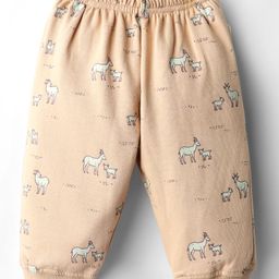 Tango Knit Full Length Fleece & Woolen Bottomwear With Animal Print - Light Brown-picture-20
