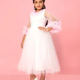 BAESD Cape Sleeve Net Fit & Flare Midi Dress image 1