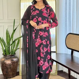 DIVASTRI Women Floral Printed Kurta with Trousers & Dupatta-image-33