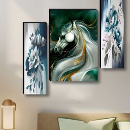 Livin'luxe White Single Piece Wood Birds and Animals Wall Paintings-picture-16