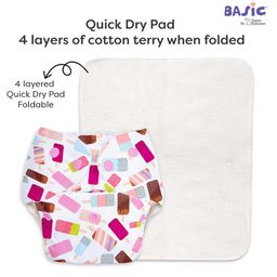 SuperBottoms BASIC Pack of 2 Freesize Adjustable, Washable and Reusable Cloth Diaper for babies 0-3 Years One Size Adjustable Diapers (Pack of 2 diapers+ 2 inserts) image 3