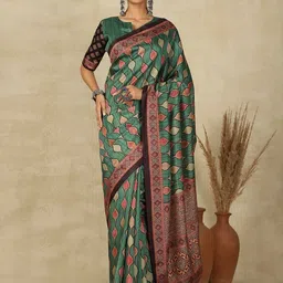 all about you Women Printed Festive Wear Saree with Matching Blouse-picture-25