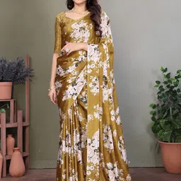 KALINI Floral Printed Tussar Saree-image-17