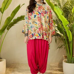 InWeave Printed Round Neck Long Sleeves Tunic With Trousers Co-Ords-picture-40