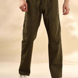 Mast & Harbour Men Loose Fit Mid-Rise Cotton Trousers-image-14