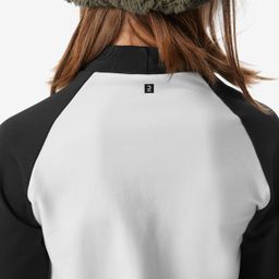 wedze Kids’ Ski Thermal Base Layer, BL 500 Top Black/White Pattern image 4