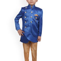 SG YUVRAJ Boys Blue & Brown Sherwani Set-84