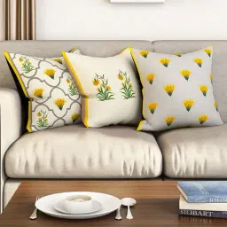 SEJ by Nisha Gupta Multicolor Cushion Covers - Set of 3-image-69