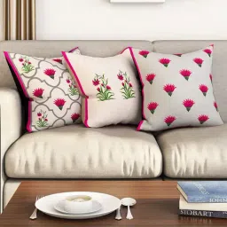 SEJ by Nisha Gupta Multicolor Cushion Covers - Set of 3-image-100