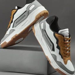 Duke Men's Urban Wave Colourblocked White & Brown Casual Sneakers-picture-36
