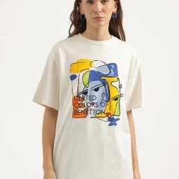 United Colors of Benetton White Print T-Shirt-picture-25
