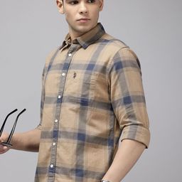 U.S. Polo Assn. Denim Co. Pure Cotton Checked Casual Shirt-image-69