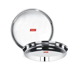 Sumeet Silver Stainless Steel Serving Plate - Set of 2-24