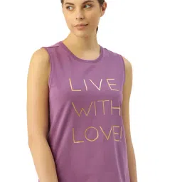 Enamor Orchid Violet Graphic Print Tank Top-image-9