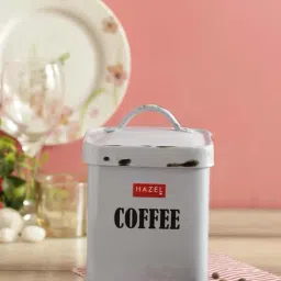 HAZEL Antique Rectangle Coffee Storage Canister Container With Handle, 1150ML, Blue-19