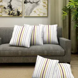 Klotthe White & Maroon Cotton Cushion Covers - Set of 5-image-88