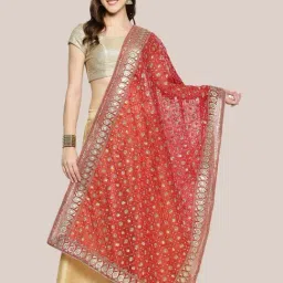 Dupatta Bazaar Red Embroidered Dupatta-picture-10