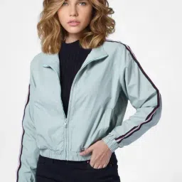 Only Light Green Regular Fit Bomber Jacket-image-52