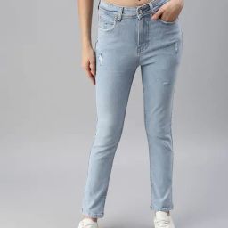 showoffff SHOWOFF Mildly Distressed Blue Slim Fit Denim Jeans-picture-32
