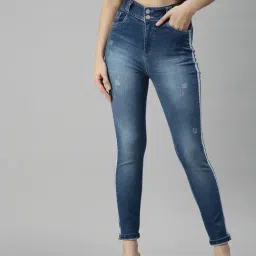 SHOWOFF Slim Fit Low Distress Blue Jeans-image-29