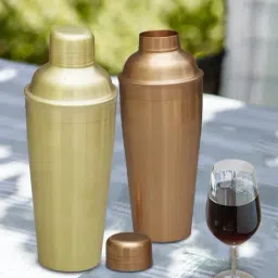 Nestroots Copper Gold Stainless Steel Cocktail Mocktail Shaker - Set of 2 (25 Ounce/750 ml)-97