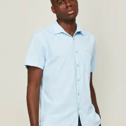 Code by Lifestyle Blue Cotton Regular Fit Shirt-image-13