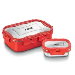 JUDGE Red & Silver Stainless Steel Thermo Insulated Lunch Box Set-61