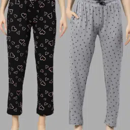 Kryptic Black & Grey Printed Pyjamas - Pack of 2-image-18