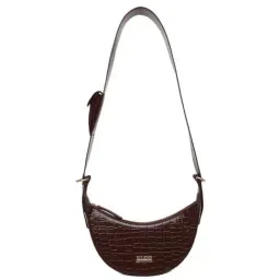 KLEIO Brown Textured Medium Sling Handbag-70