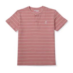 Gini & Jony Kids Pink Cotton Striped T-Shirt-image-101