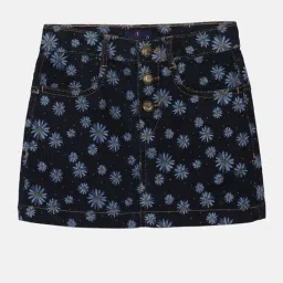 Kiddopanti Kids Blue Printed Skirt-picture-5