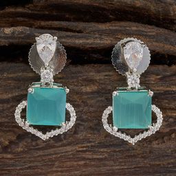 Kushal's Fashion Jewellery Rhodium-Plated Cubic Zirconia Square Studs Earrings-23