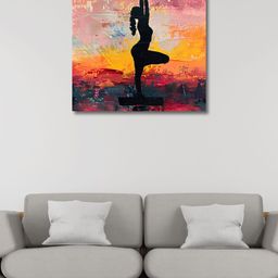 OLIVE TREE Orange & Black Canvas Wall Art-picture-47
