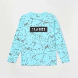 Fame Forever by Lifestyle Boys Sky Blue Cotton Printed Full Sleeves T-Shirt-image-96