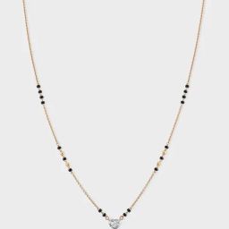 crash.club By CKC Heart Shape 1.000 Carat Solitaire Lab-Grown Diamond Mangalasutra-image-42