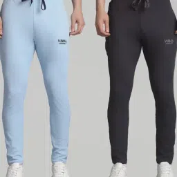 Vimal Jonney Multicolored Regular Fit Texture Trackpants - Pack Of 2-image-93