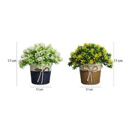 FOLIYAJ Set of 2 Artificial Flowering Plants with Pots image 4